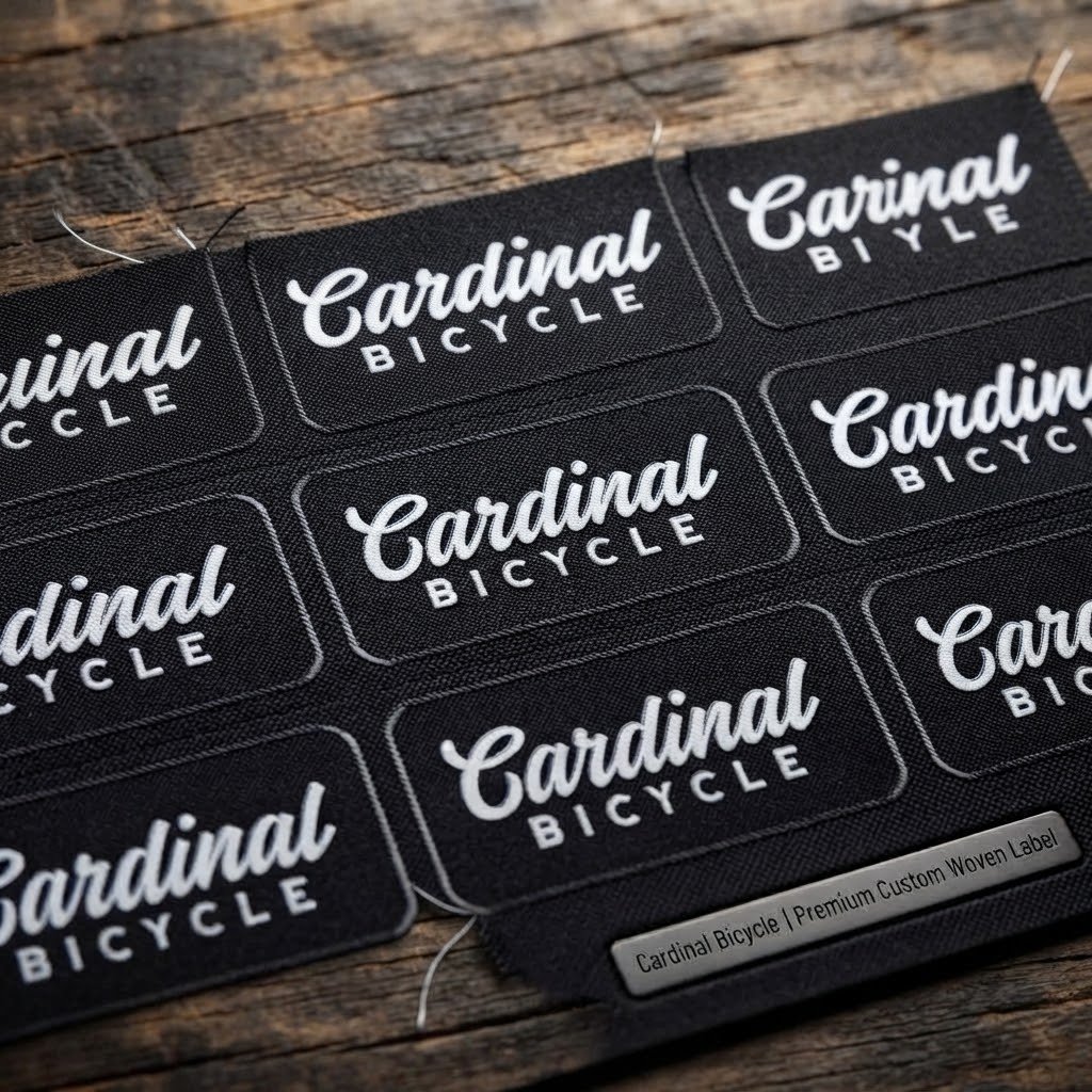 Cardinal Bicycle Navy Woven Label
