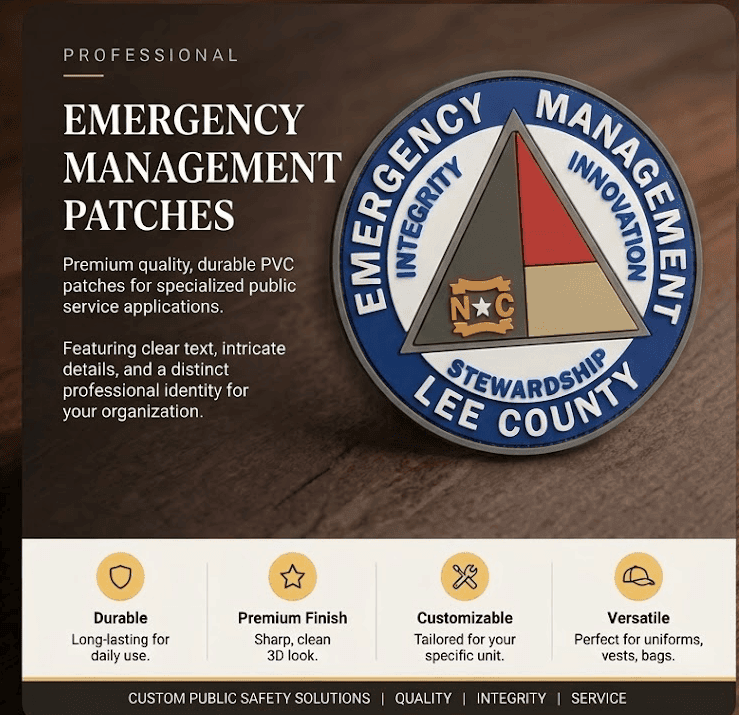 Lee County EM NC Official PVC Rubber Patch