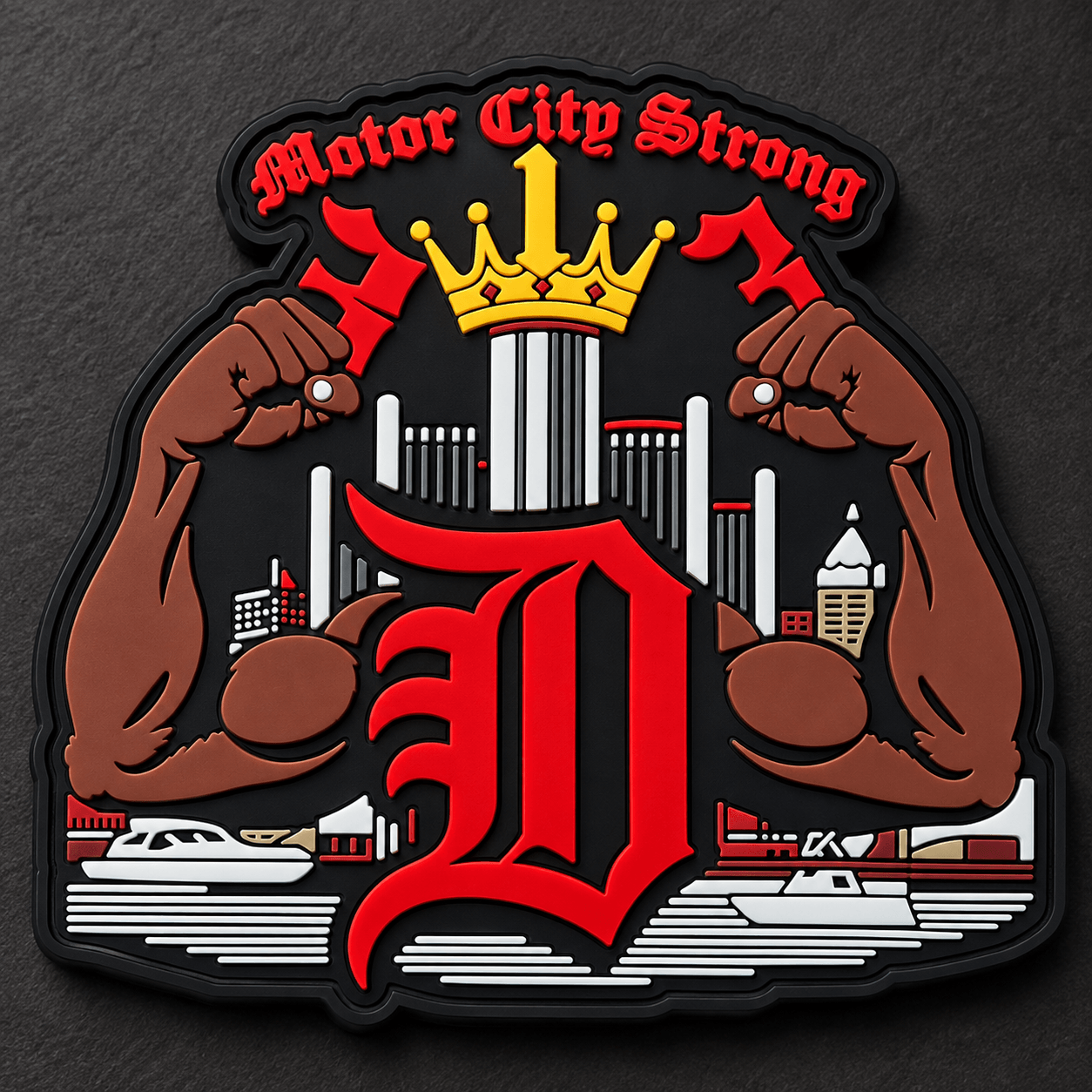 Detroit Skyline Motor City PVC Rubber Patch
