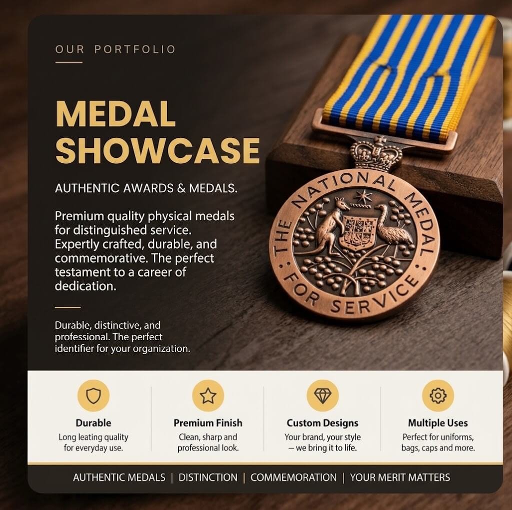 National Medal for Service Bronze Australian Arms