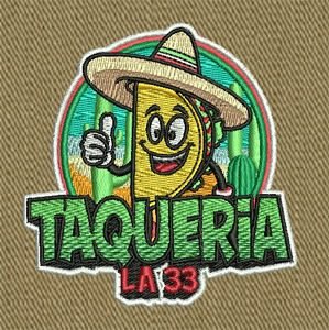 Taqueria LA 33 Vector Taco Mascot Cap Logo Art