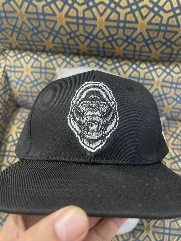 Custom Gorilla Embroidery Black Structured Hat